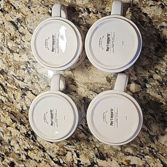 Pier 1 Stackable Autum Stoneware Mugs, Set of 4 w/metal housing - Picture 6 of 7